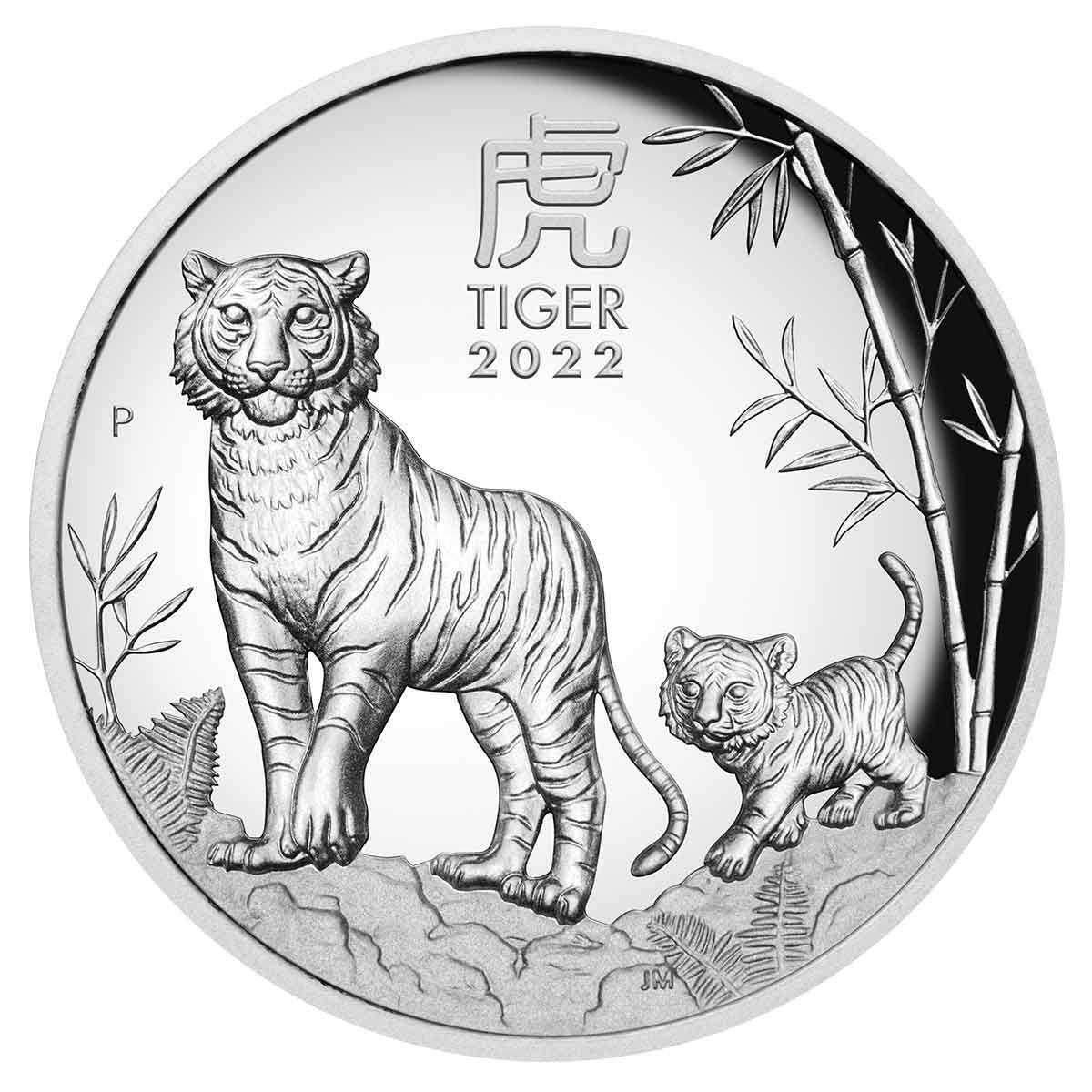 2022 $1 Lunar Year of the Tiger 1oz Silver High Relief Proof Coin