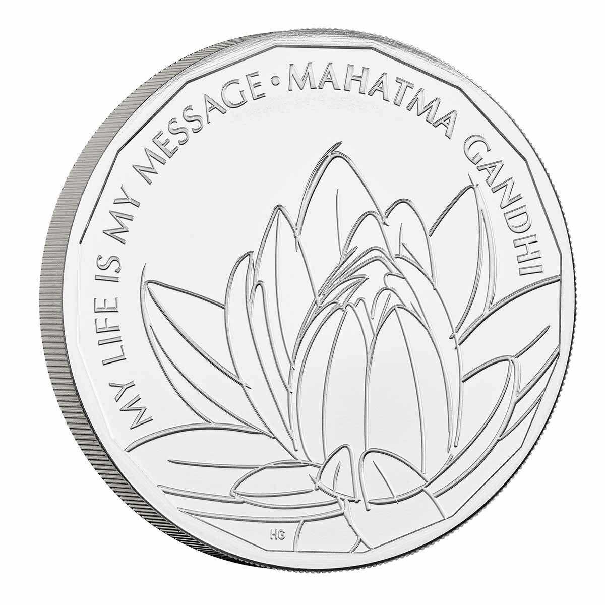 2021 £5 Gandhi Advocate of Peace Cupro-Nickel Brilliant Uncirculated Coin