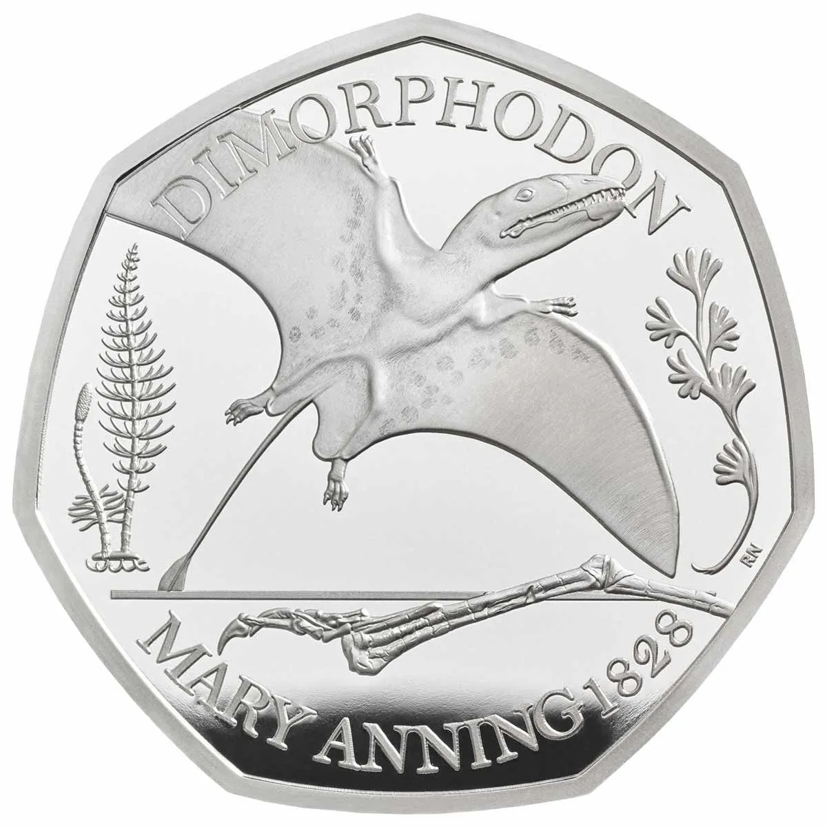 2021 50p Dimorphodon Silver Proof Coin