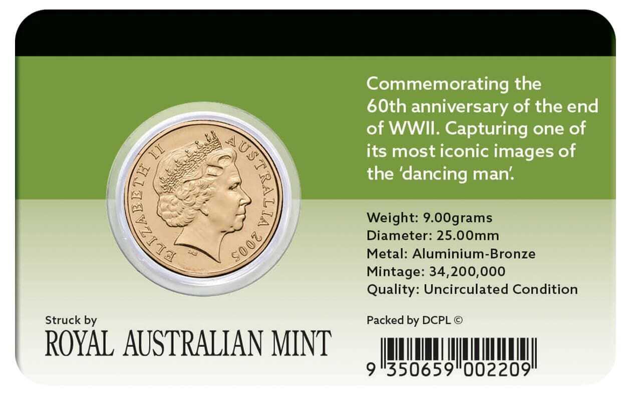 2005 $1 End of WWII 60th Anniversary Dancing Man Coin Pack