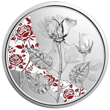 2021 10 Euro The Language of Flowers Rose Coloured ½oz Silver Proof Coin