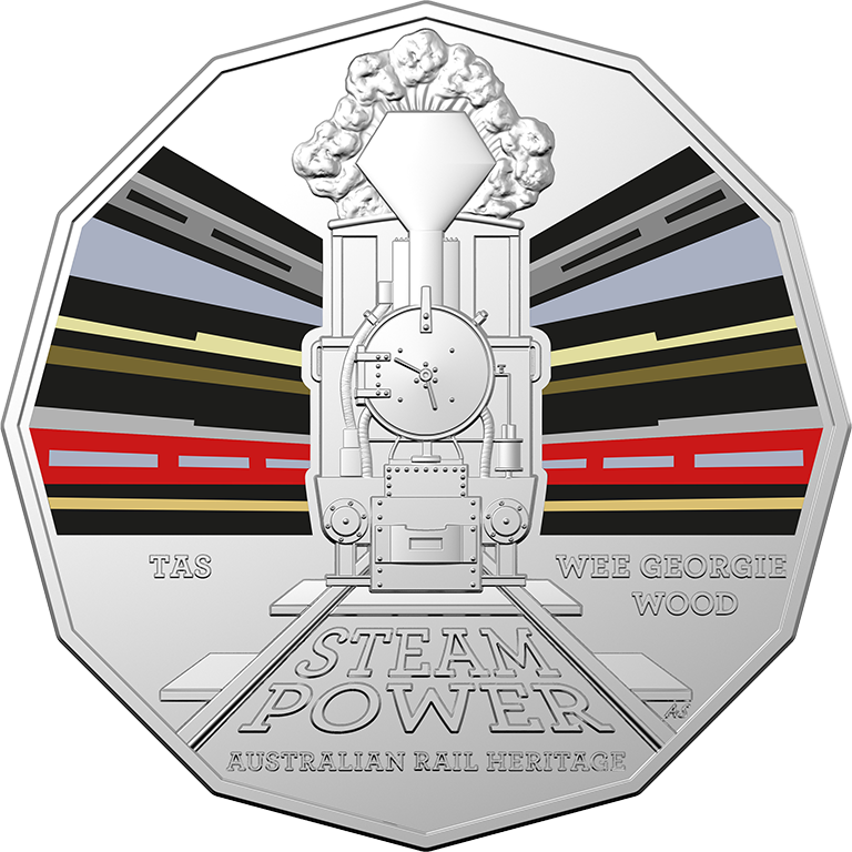 2022 50c Australian Steam Trains Tasmania ‘Wee Wood' Aussie