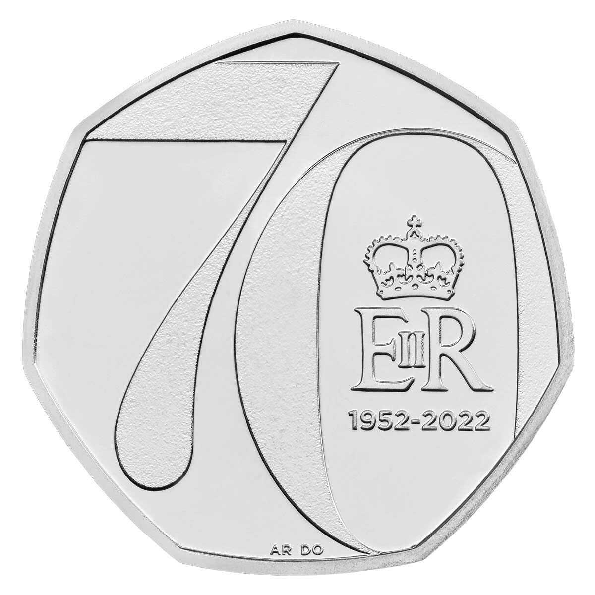 2022 50p Queen Elizabeth II Platinum Jubilee Brilliant UNC