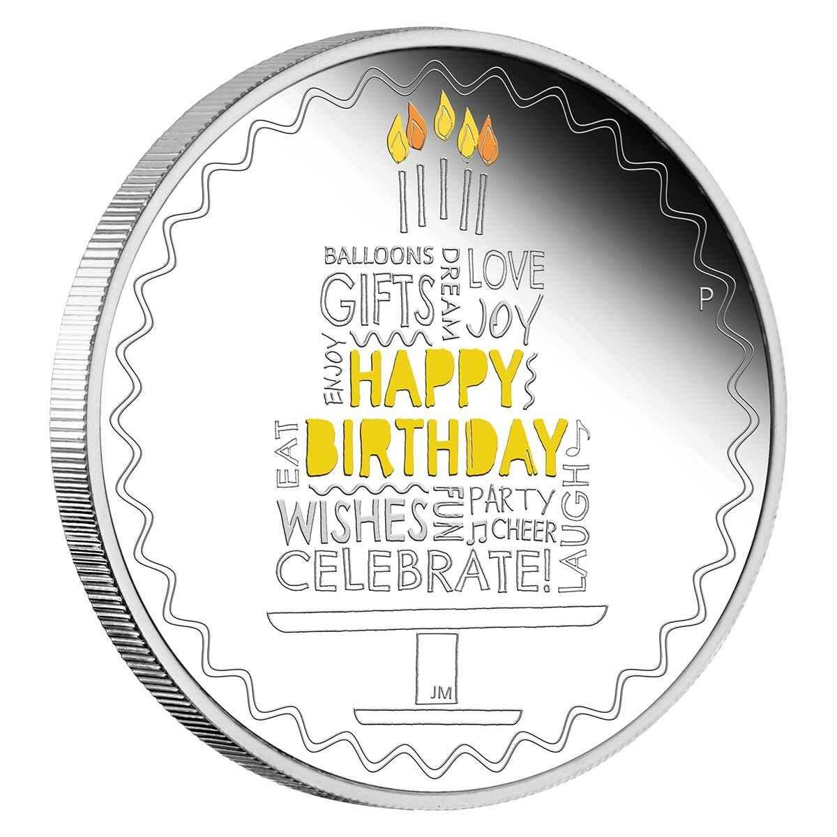 2022 $1 Happy Birthday 1oz Silver Proof Coloured Coin