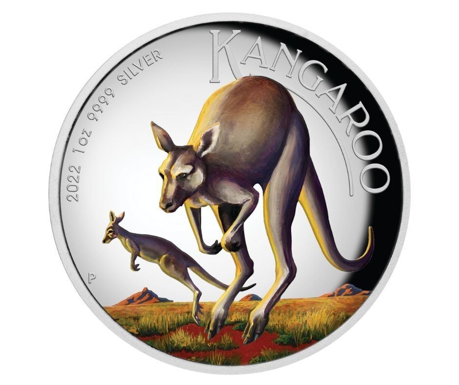 2022 $1 Australian Kangaroo 1oz Silver Proof High Relief Coloured Coin