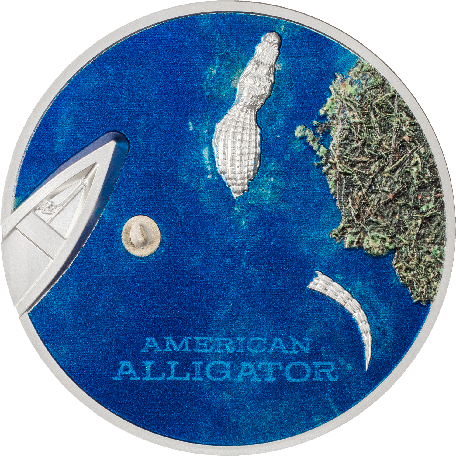 2022 $5 American Alligator Coloured 1oz Silver Ultra-High Relief Proof Coin