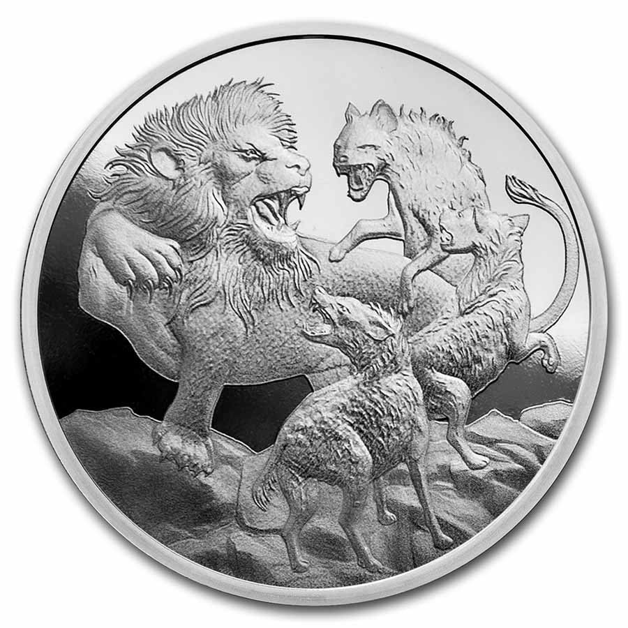 2022 Apex Predators Lion and Hyena 1oz Silver Brilliant Uncirculated Coin