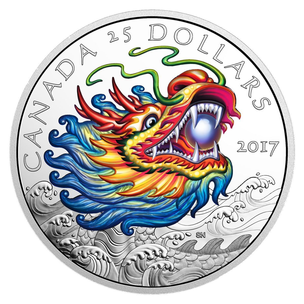 2017 Canada Dragon Boat Festival Coloured Silver Proof Coin