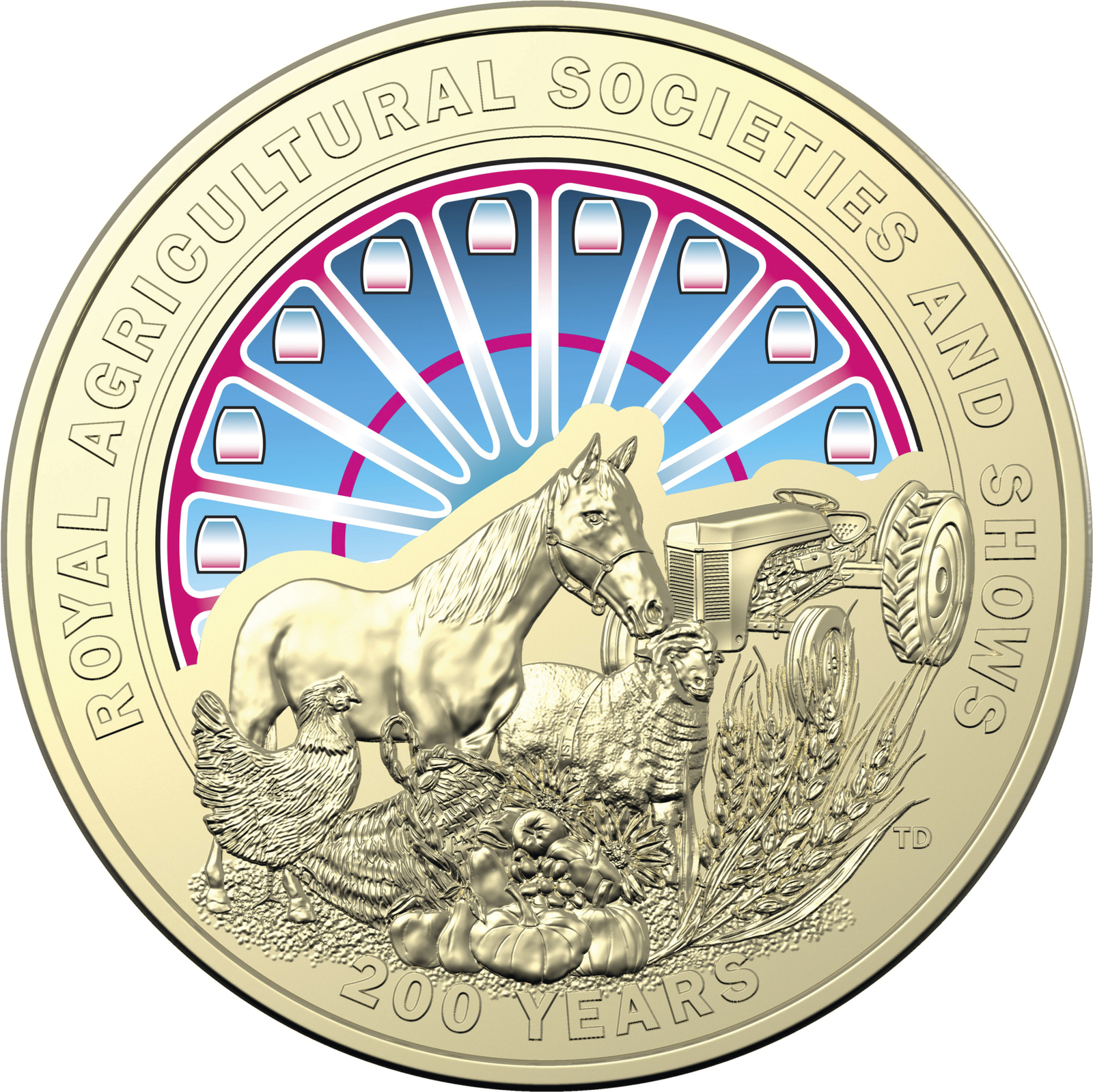 2022 $1 Bicentenary of the Royal Agricultural Society Coloured UNC
