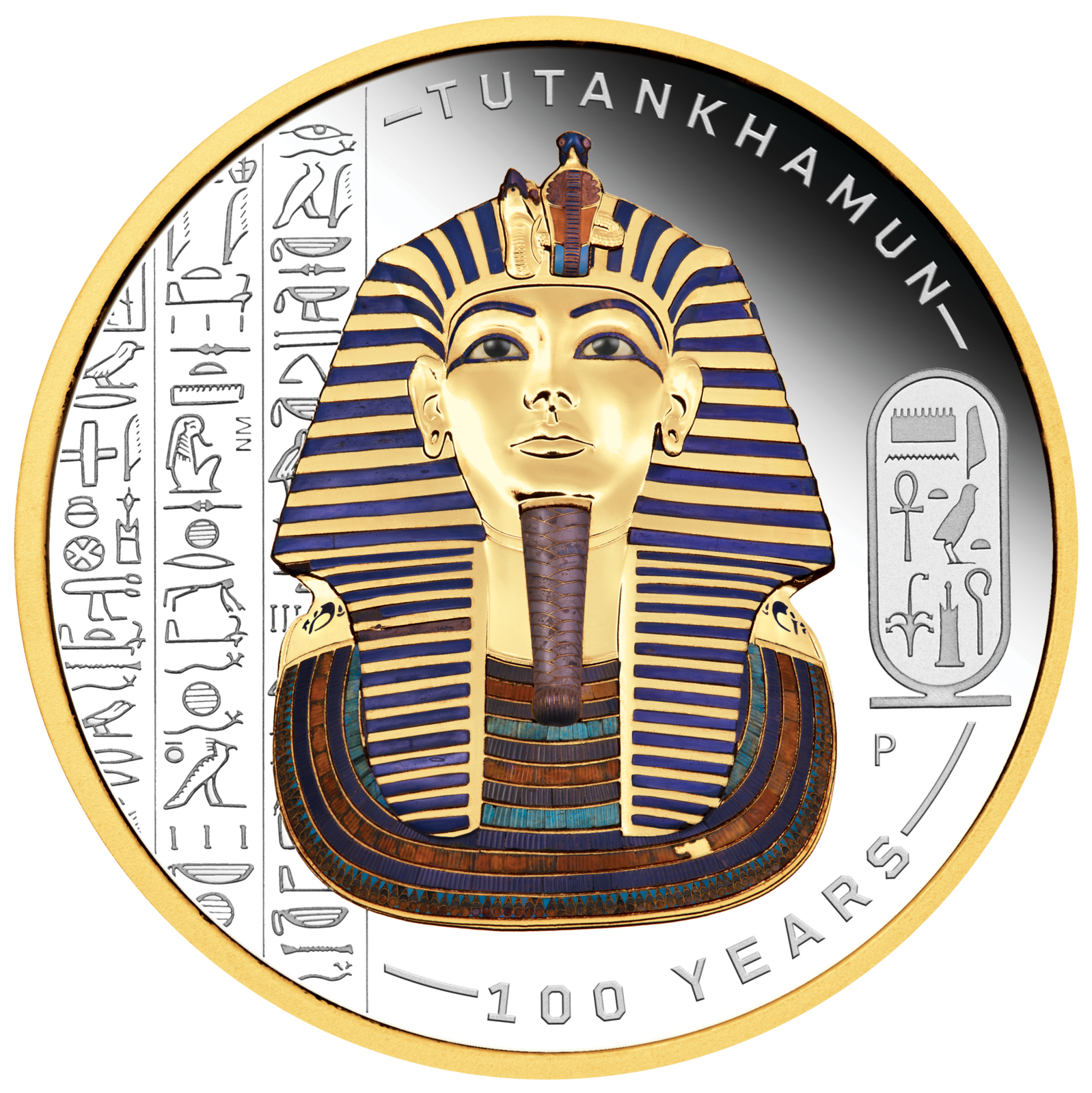 2022 $2 Tutankhamun 100 Year Anniversary Coloured Gold-Gilded 2oz Silver Proof Coin