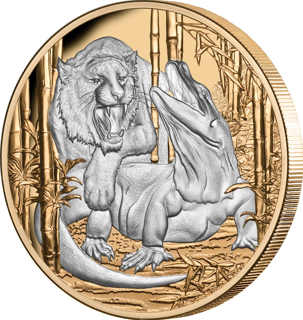 2022 $10 Apex Predators Komodo and Tiger 5oz Silver Proof Coin