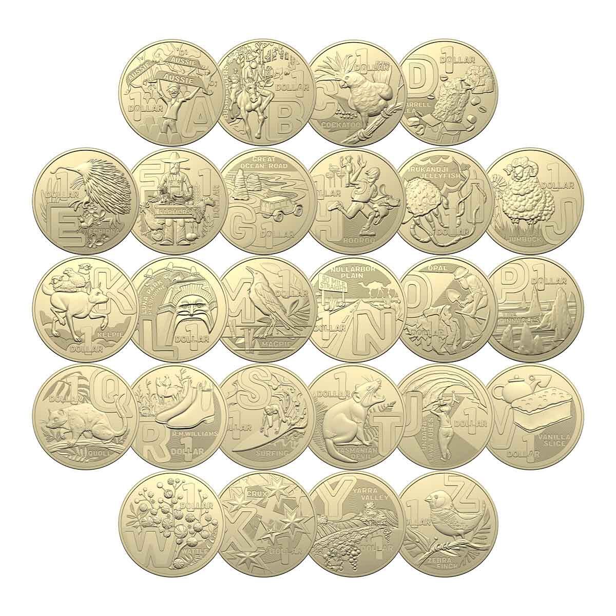 2022 The Great Aussie Coin Hunt 3 Folder with 26 x $1 Coin Tube