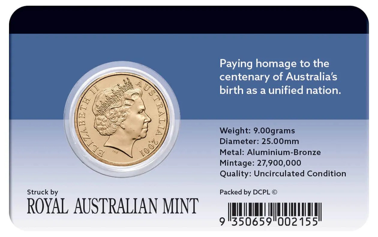 2001 $1 Centenary of Federation Al-Br Coin Pack
