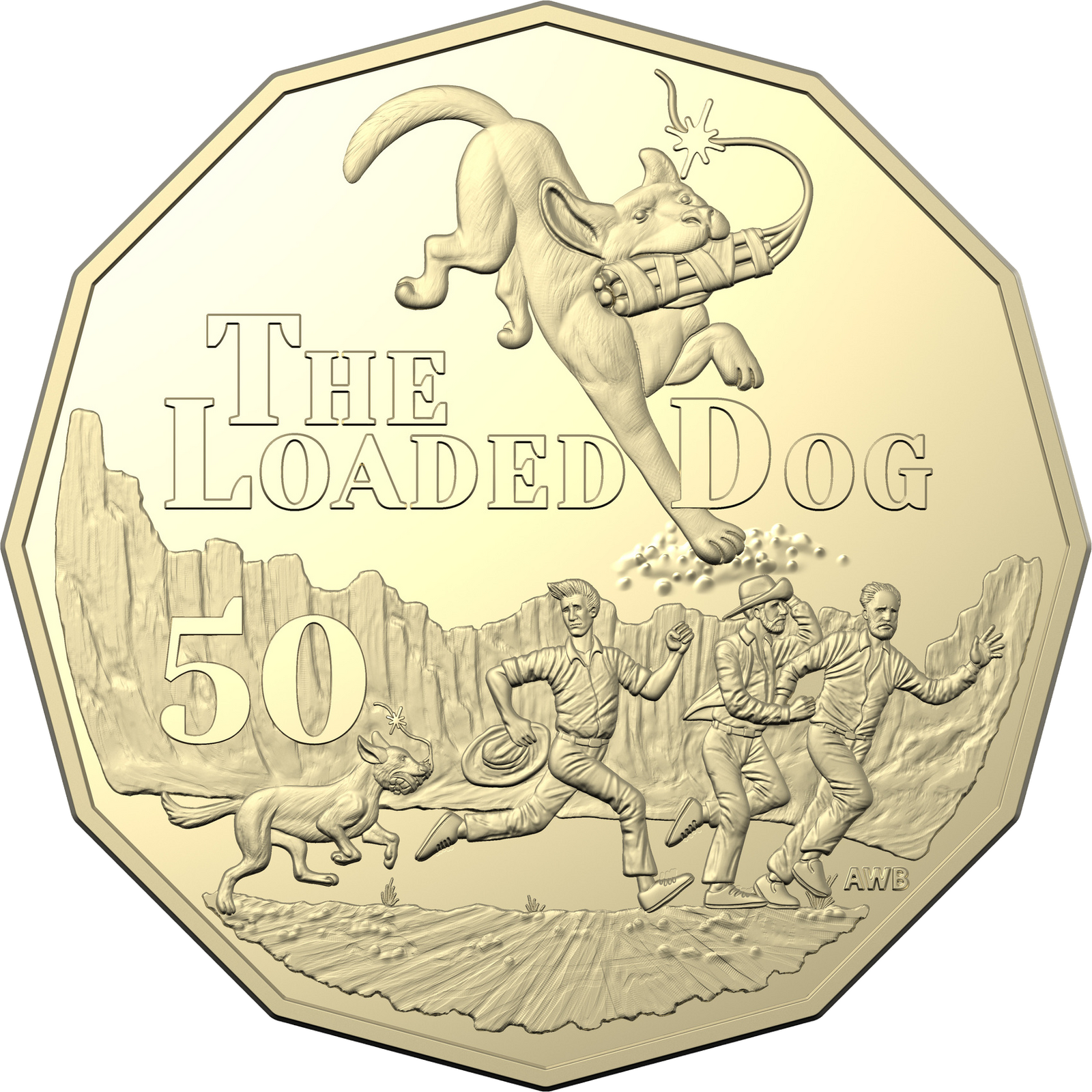 2022 50c Henry Lawson The Loaded Dog Gold Plated UNC