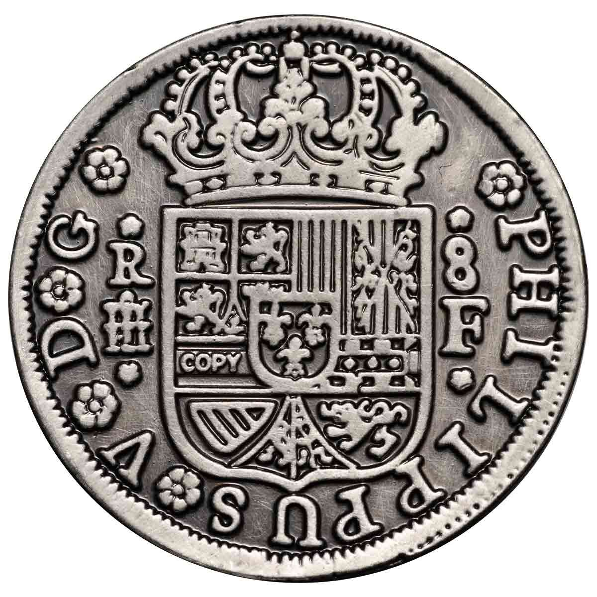 Серебряная монета пиратов. Пиратские монеты Испании. Испанский Дублон. Испанская монета жетон. Испанский доллар 8 реалов.