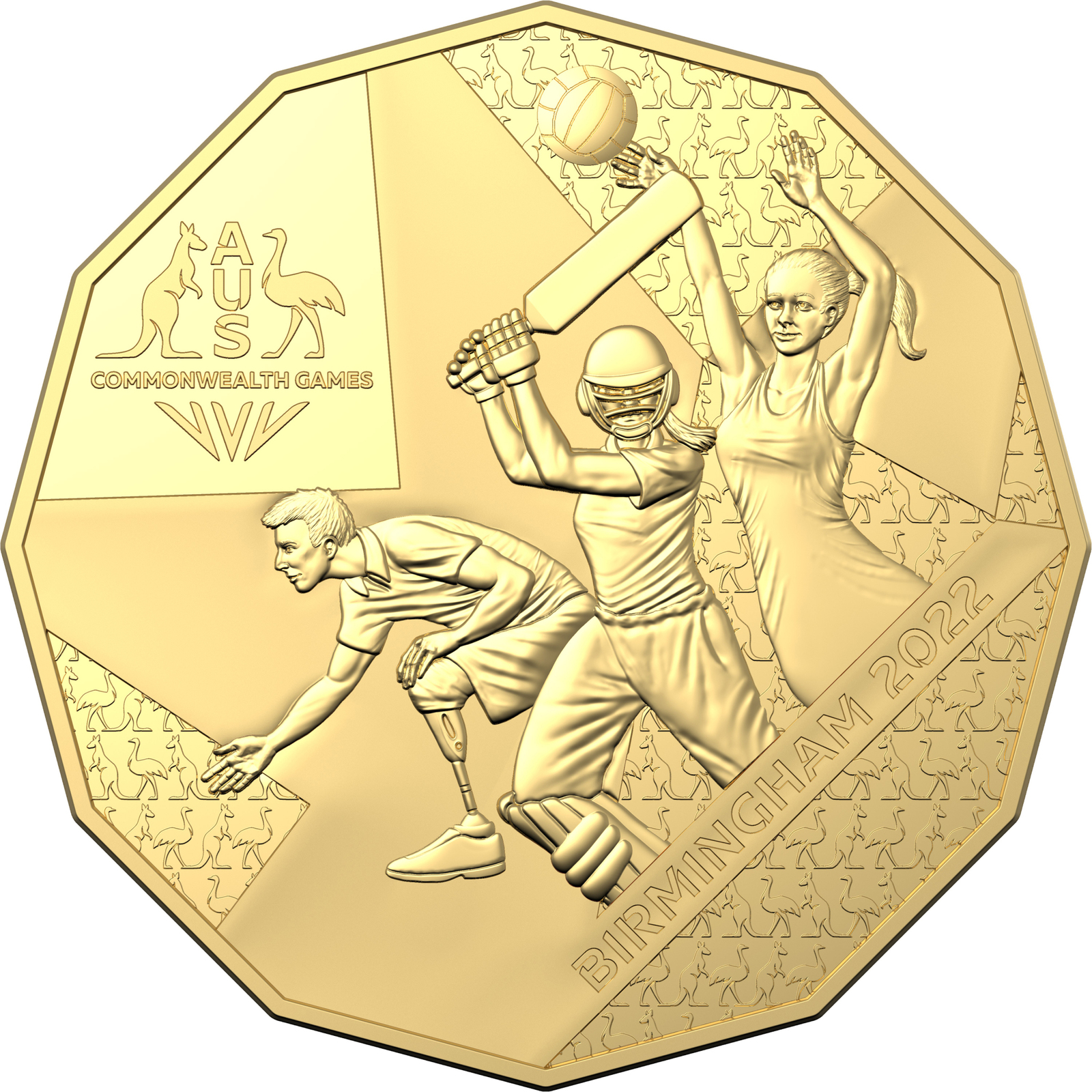 FACEBOOK 2022 50c Commonwealth Games Gold-Plated CuNi UNC