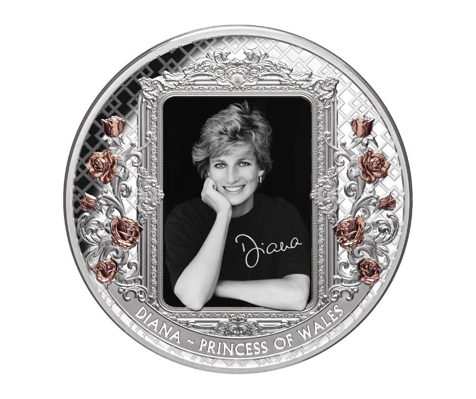  2022 $10 Diana Princess of Wales Rose-Gold Plated Coloured 5oz Silver Proof Coin