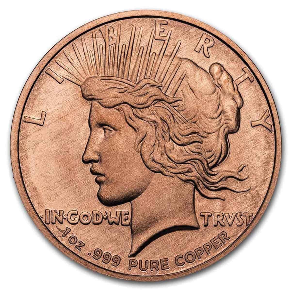 US Peace Dollar 1oz Copper Round