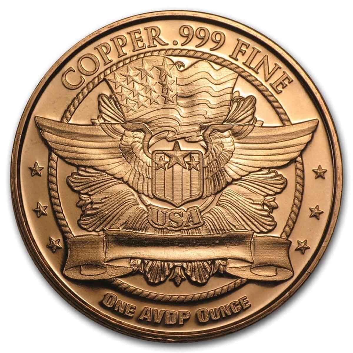 US Quarter 1oz Copper Round