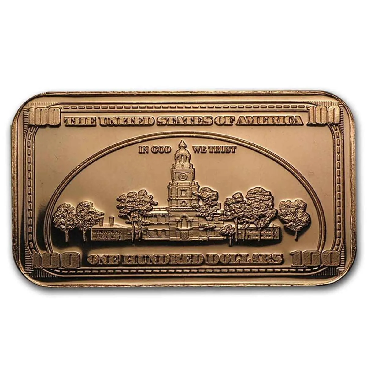 US Benjamin Franklin 1oz Copper Bar