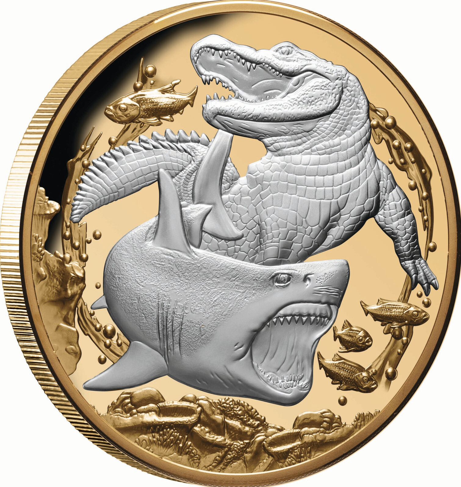 2022 $10 Apex Croc & Shark 5oz Silver Proof coin