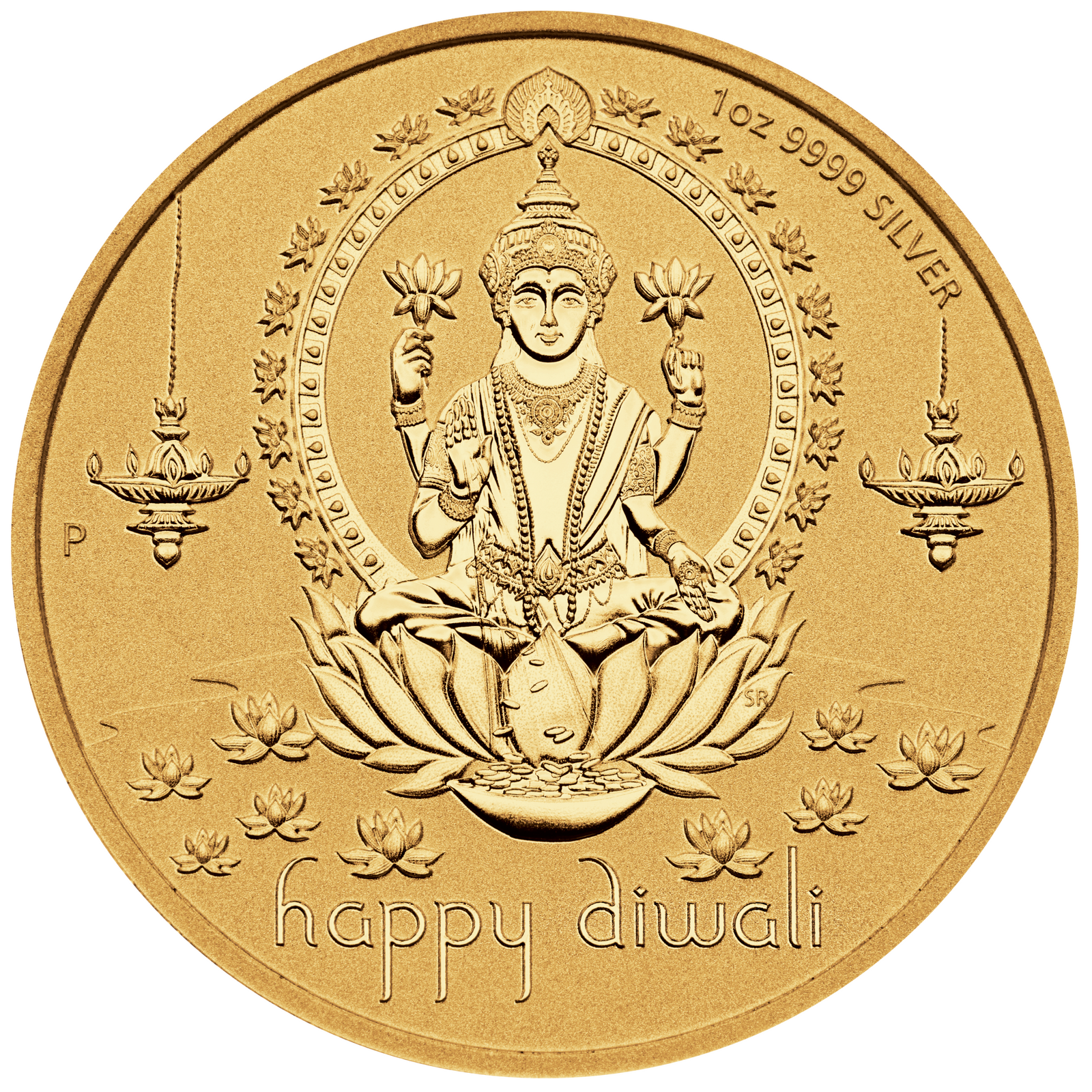 2022 Diwali 1oz Silver Gilded Medallion