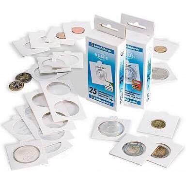25 X Self Adhesive 2x2  Lighthouse Matrix Coin Holder Flips To Suit All Australian Coins [2x2 Size: 20mm (5 cent, 1 cent, Sixpence, Half Sovereign)]