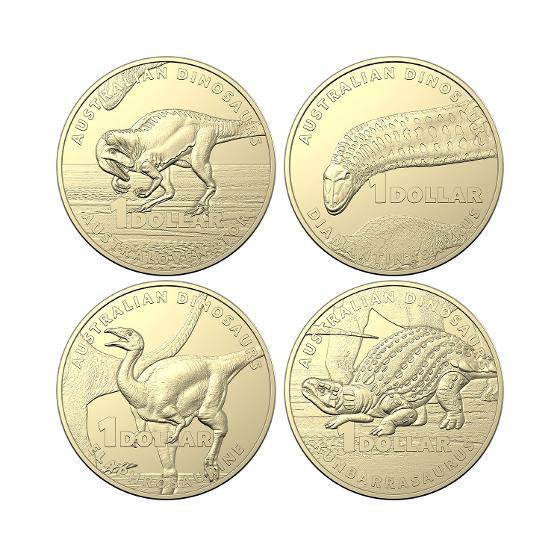 2022 $1 Australian Dinosaurs Uncirculated Four-Coin Collection