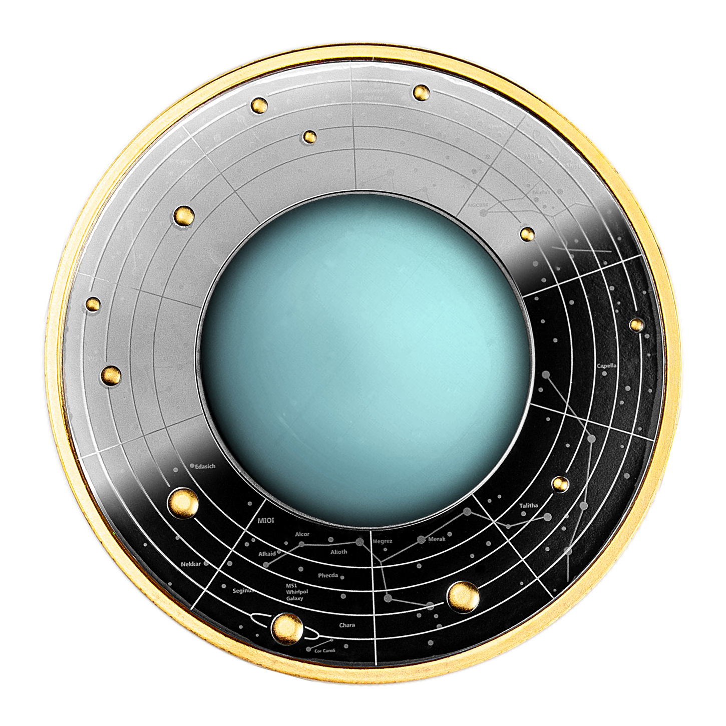 2021 Solar System - Uranus 17.50g Silver Black Proof coin