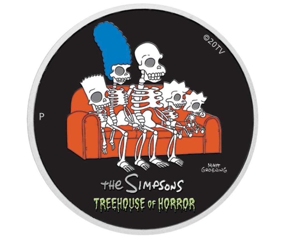 2022 $1 The Simpsons Treehouse of Horror 1oz Silver Coloured Coin