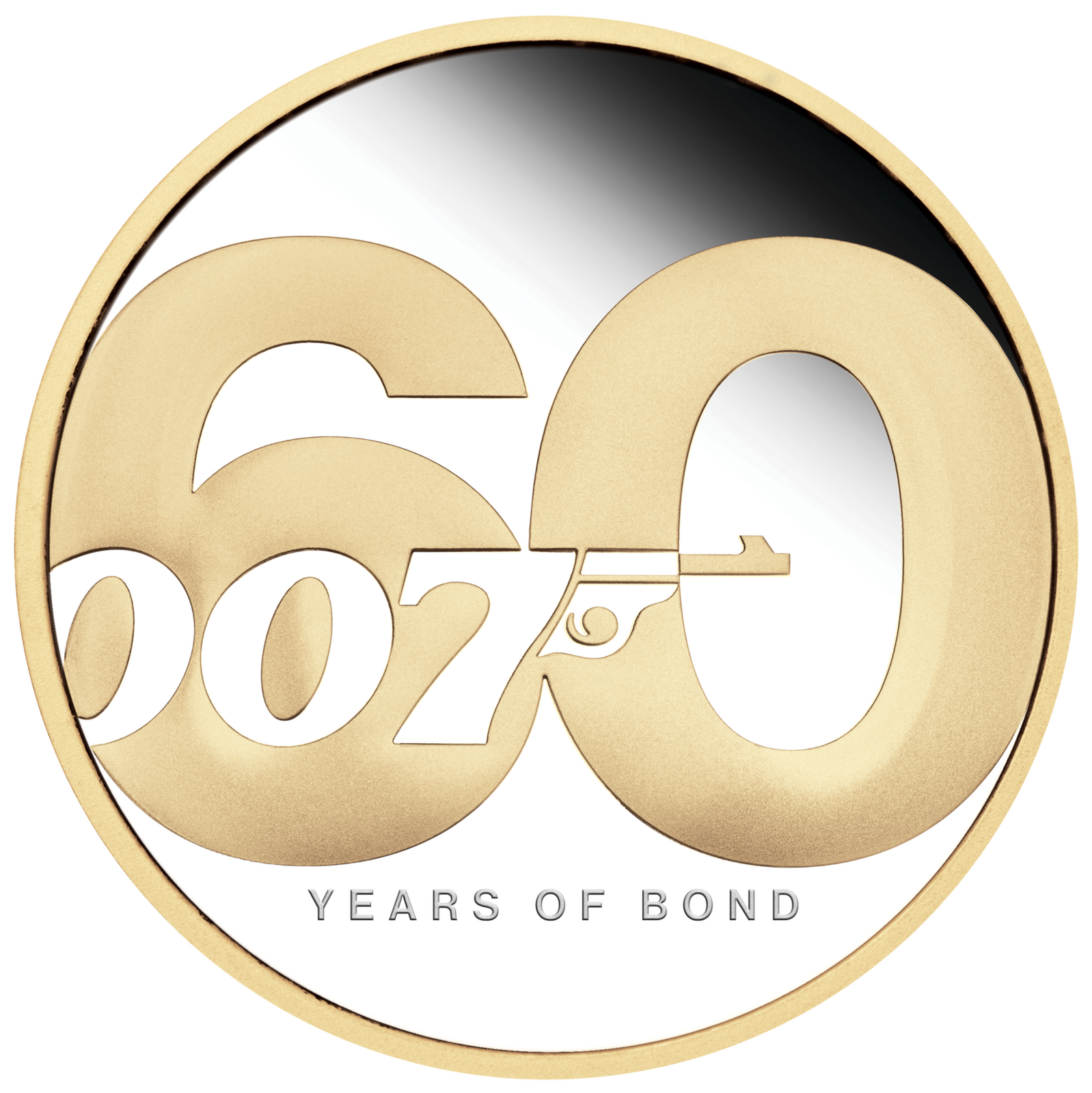 2022 60 Years of Bond 2oz Silver Proof Gilded Coin
