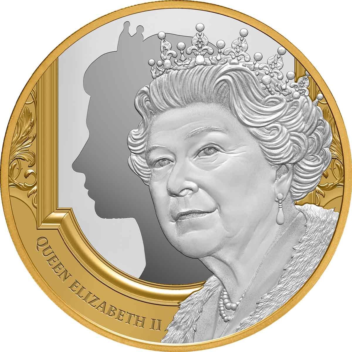 2022 $1 Queen Elizabeth II Tribute 1oz Gold-plated Silver Proof Coin