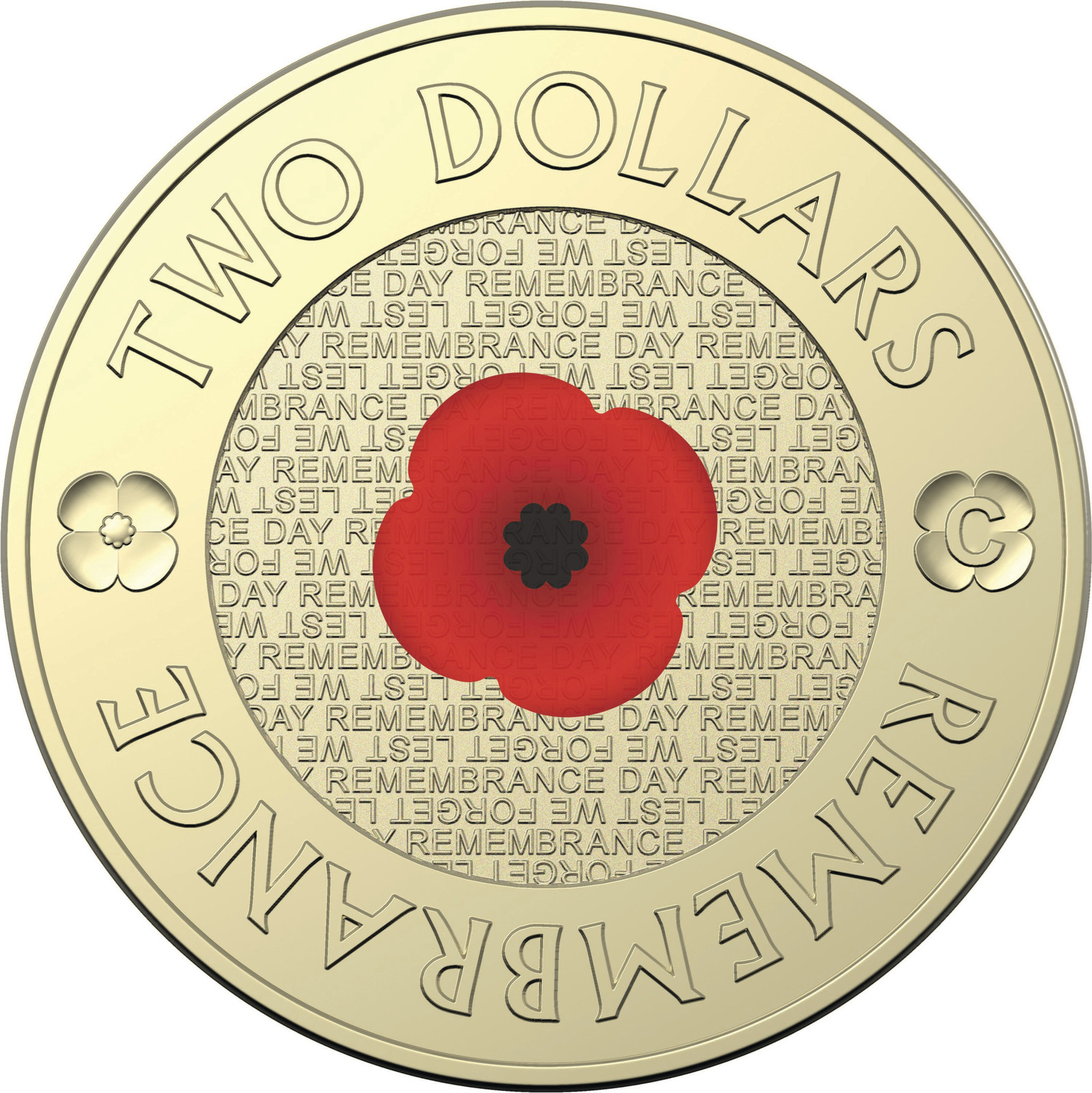 2022 $2 C Mintmark Remembrance Day Red Poppy UNC 