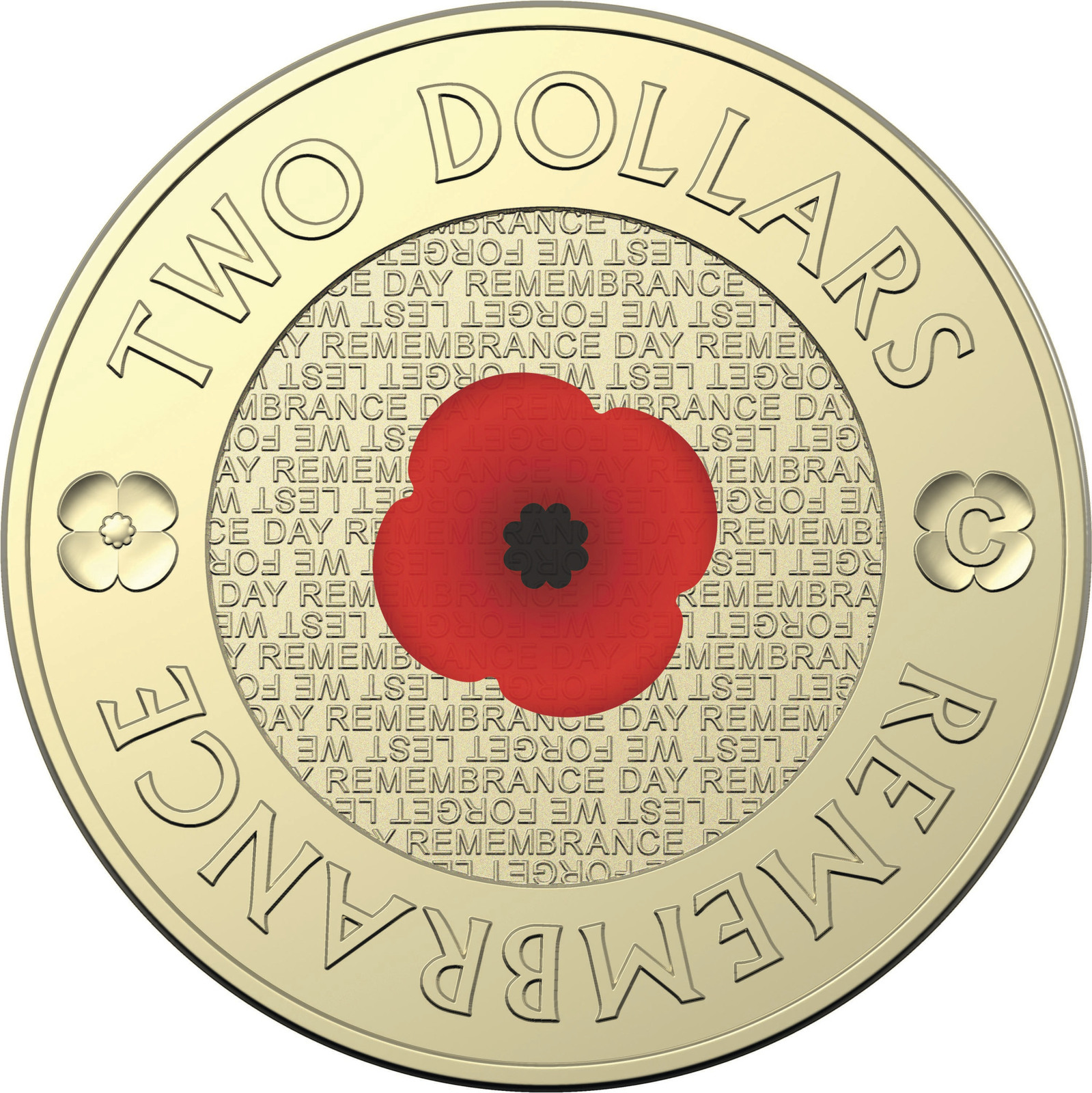 2022 $2 C Mintmark Remembrance Day Red Poppy UNC 