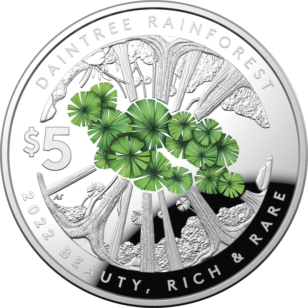 2022 $5 Daintree Forrest - Beauty, Rich & Rare Fine Silver Proof Coin