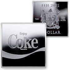 2021 $1 Coca Cola Arden Square 1Oz .999 Silver Coin