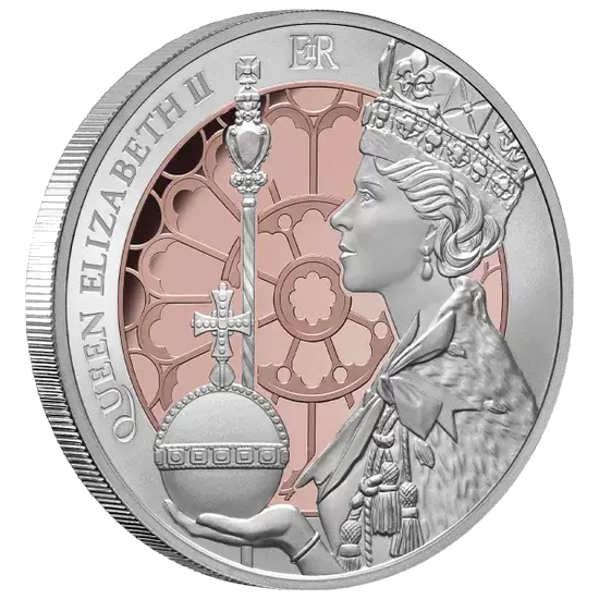 2023 $5 Queen Elizabeth II Coronation 70th Anniversary 1oz Rose Gold-Plated Silver Proof