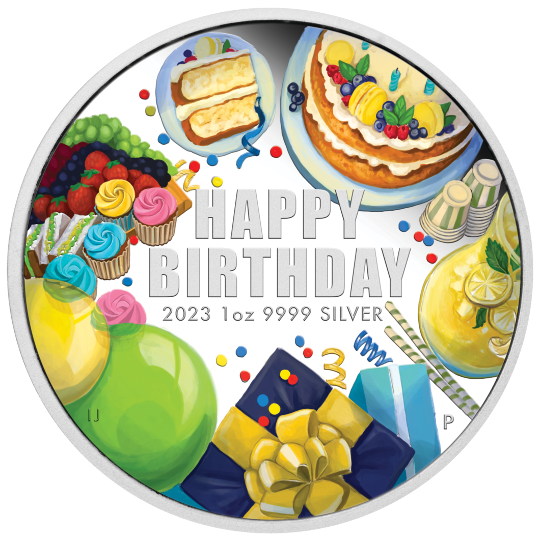 2023 $1 Happy Birthday 1oz Silver Proof Coloured Coin