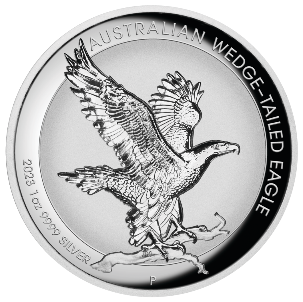 2023 1oz Australian Wedge-tailed Eagle Silver Proof Incused Coin HAS MINOR DAMAGE ON OUTER PACKAGING.