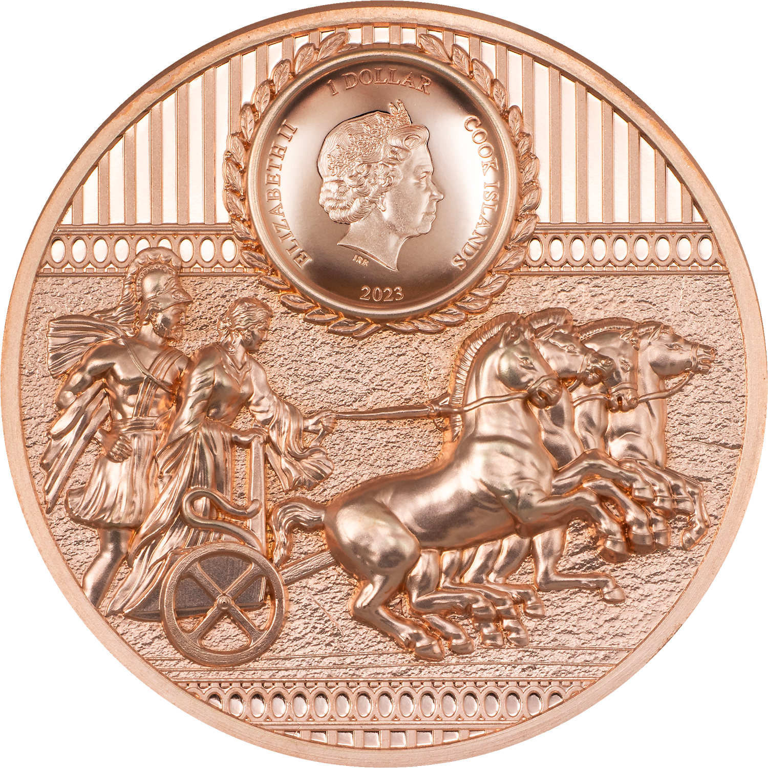 2023 $1 Sparta Ultra High Relief 50g Copper Prooflike Coin
