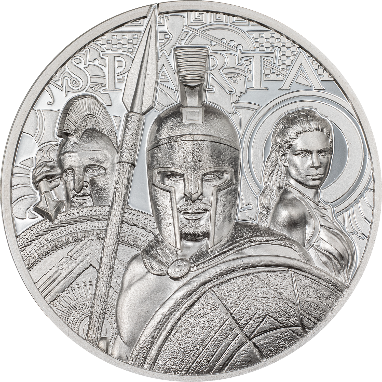 2023 $5 Sparta  Ultra High Relief 1oz Silver Proof Coin