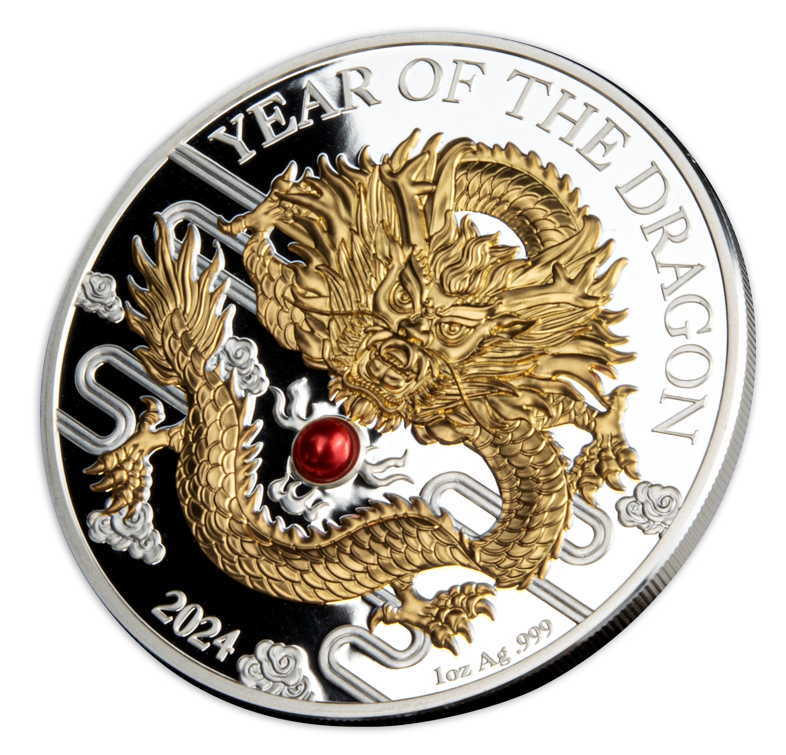 2024 20V Lunar Dragon Pearl 1oz Silver Proof Coin