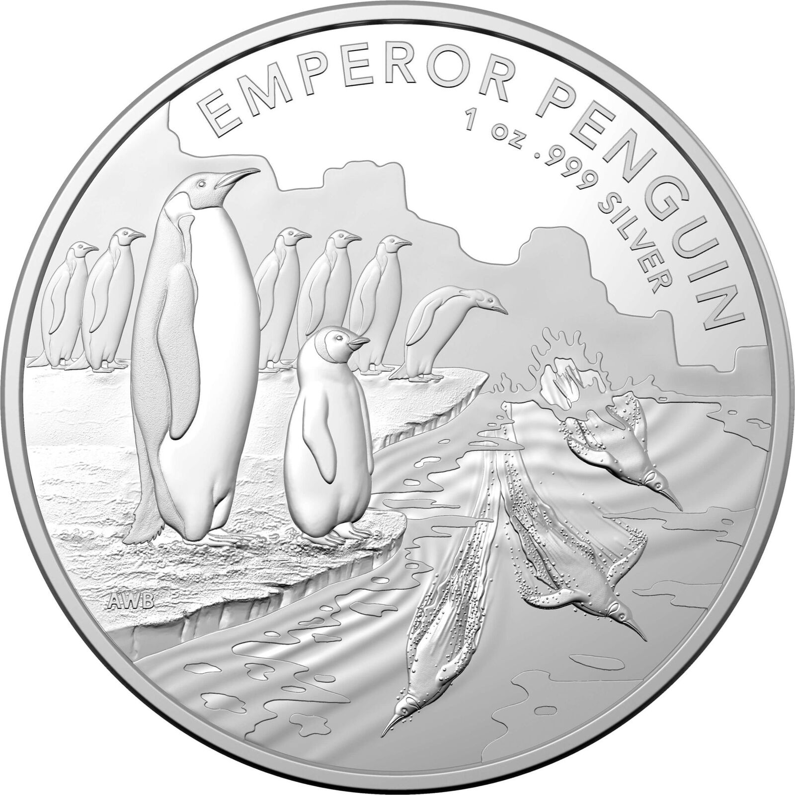 2023 $1 Australian Antarctic Territory- Emperor Penguin 1oz Silver Bullion Coin