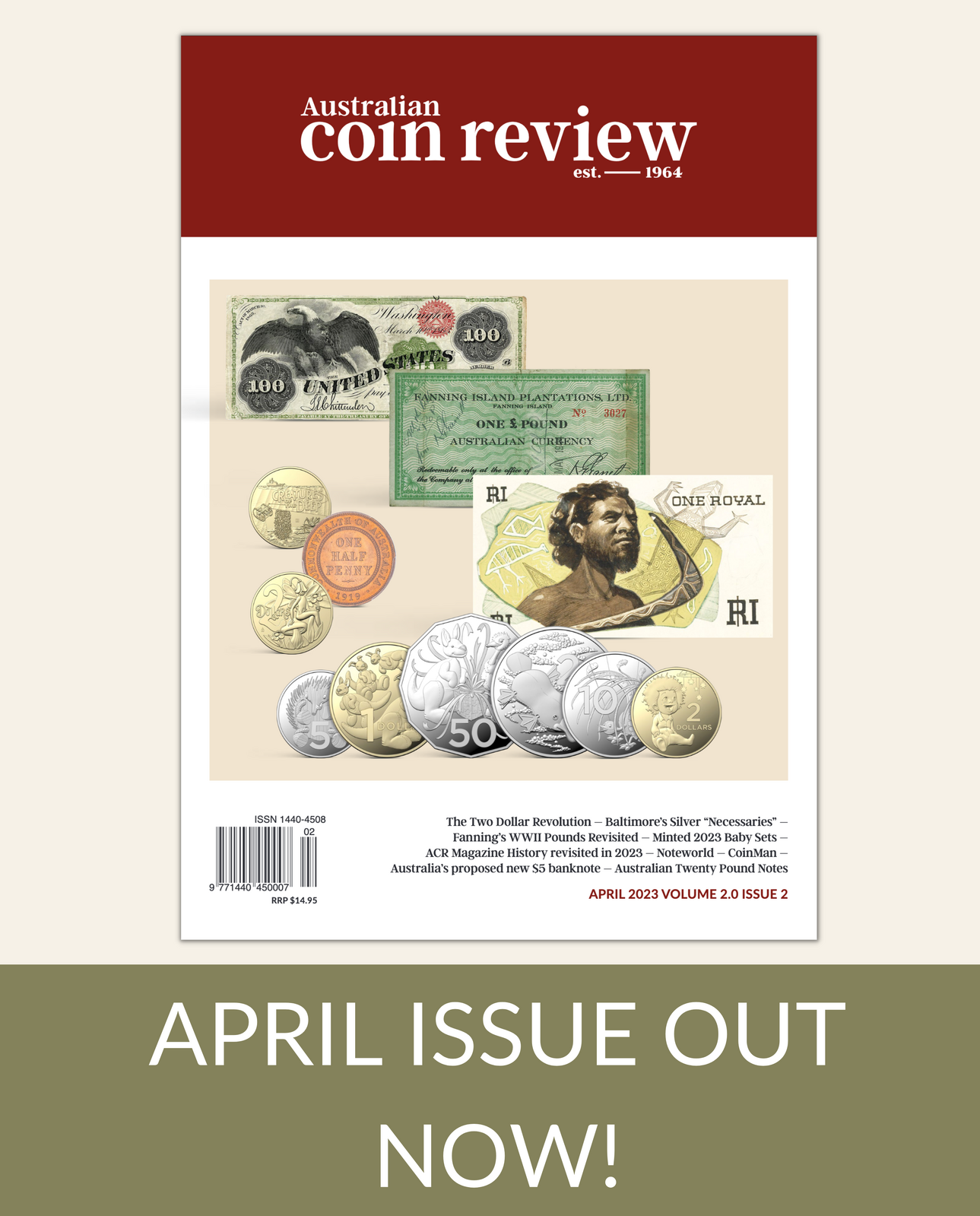 2023 April Cover - Australian Coin Review Magazine