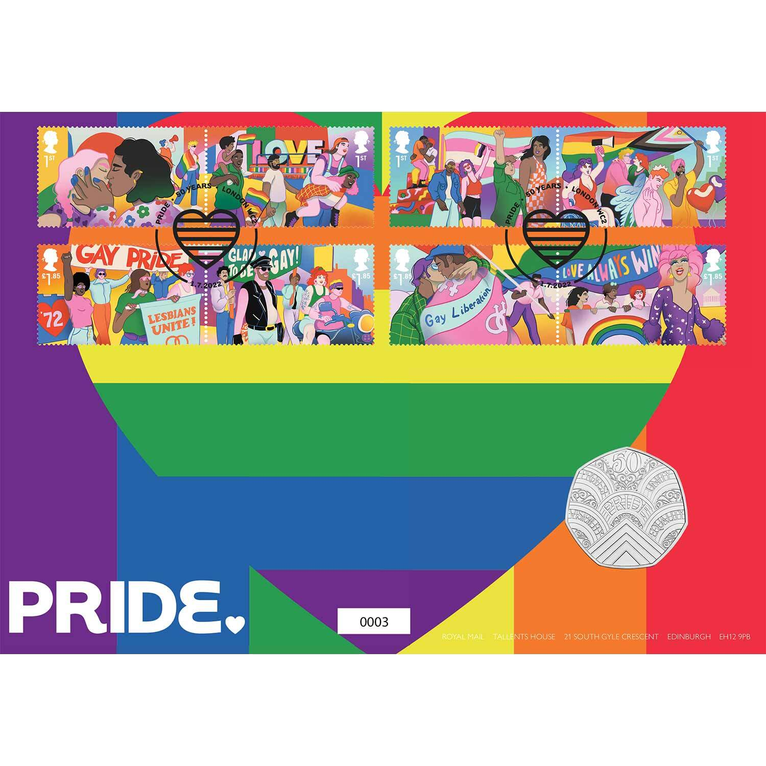 2022 50p 50 Years of Pride UK Brilliant Uncirculated Coin Cover