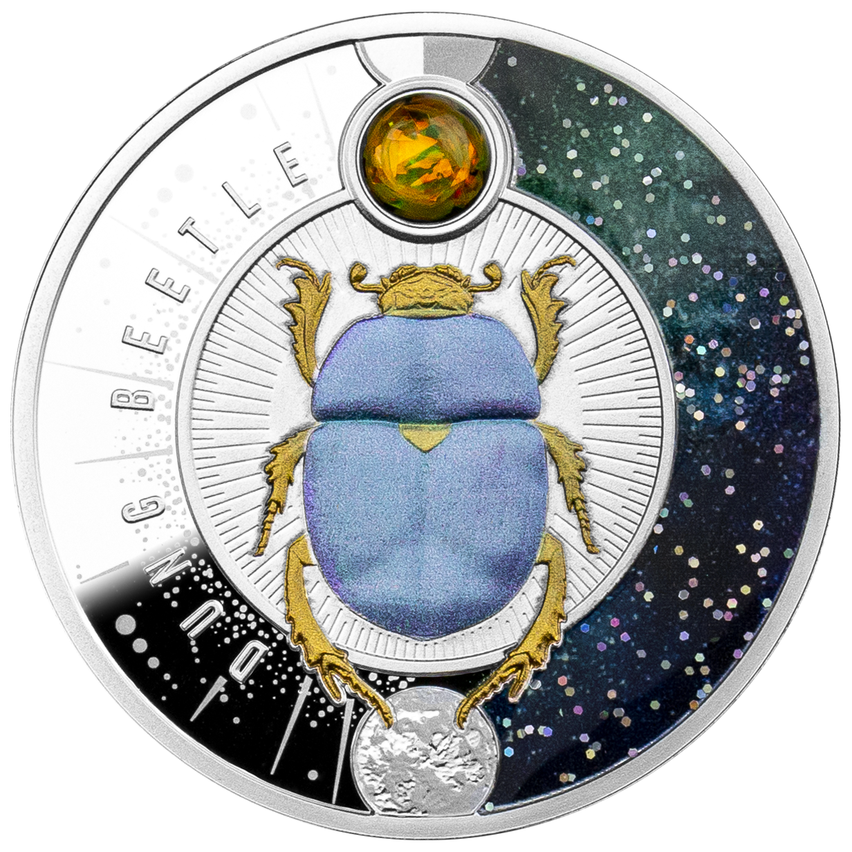 2022 Dung Beetle 17.50g Silver Proof Coin with Opal insert