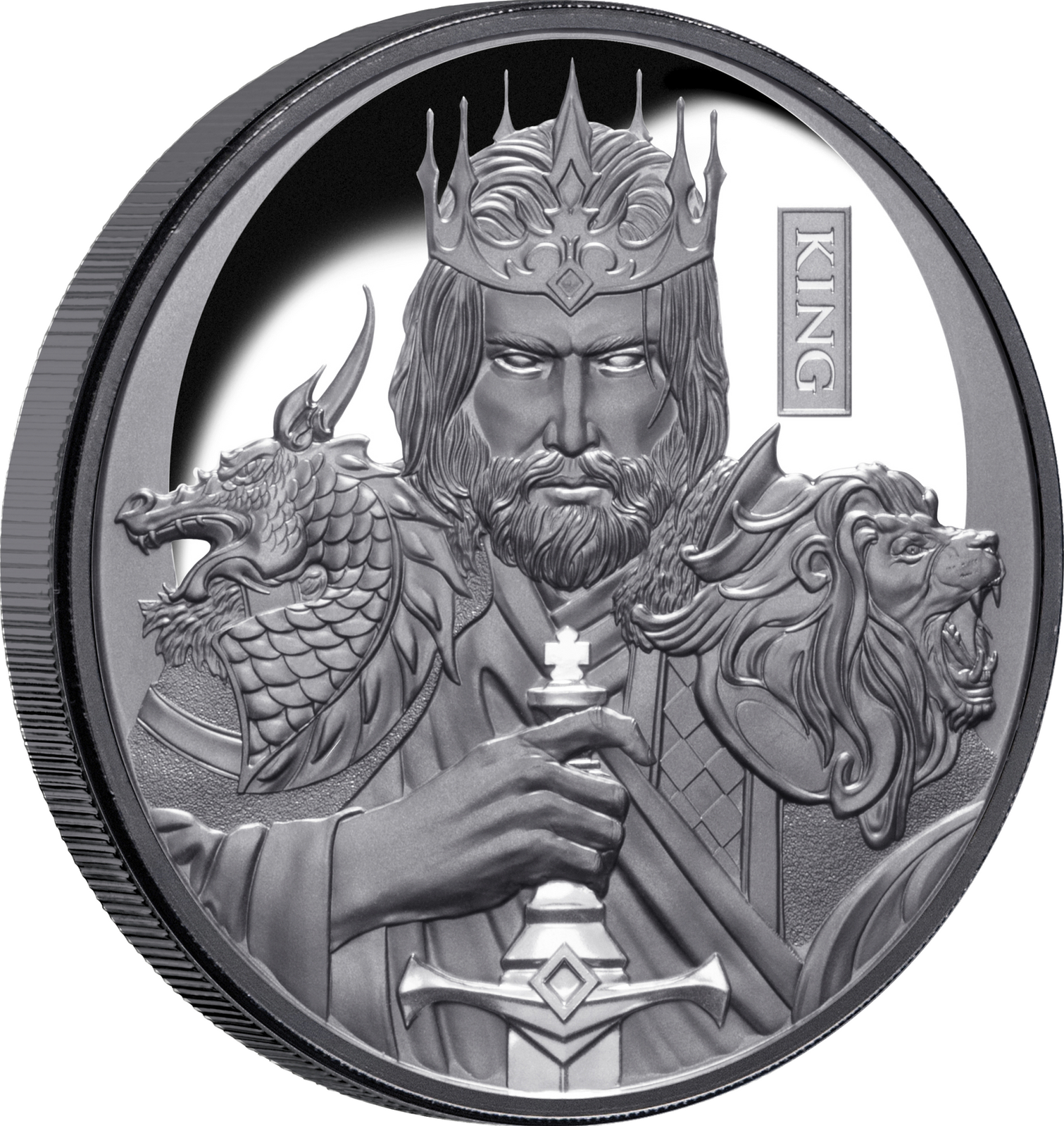 2023 $1 Chess King 1oz Silver Black Proof Coin