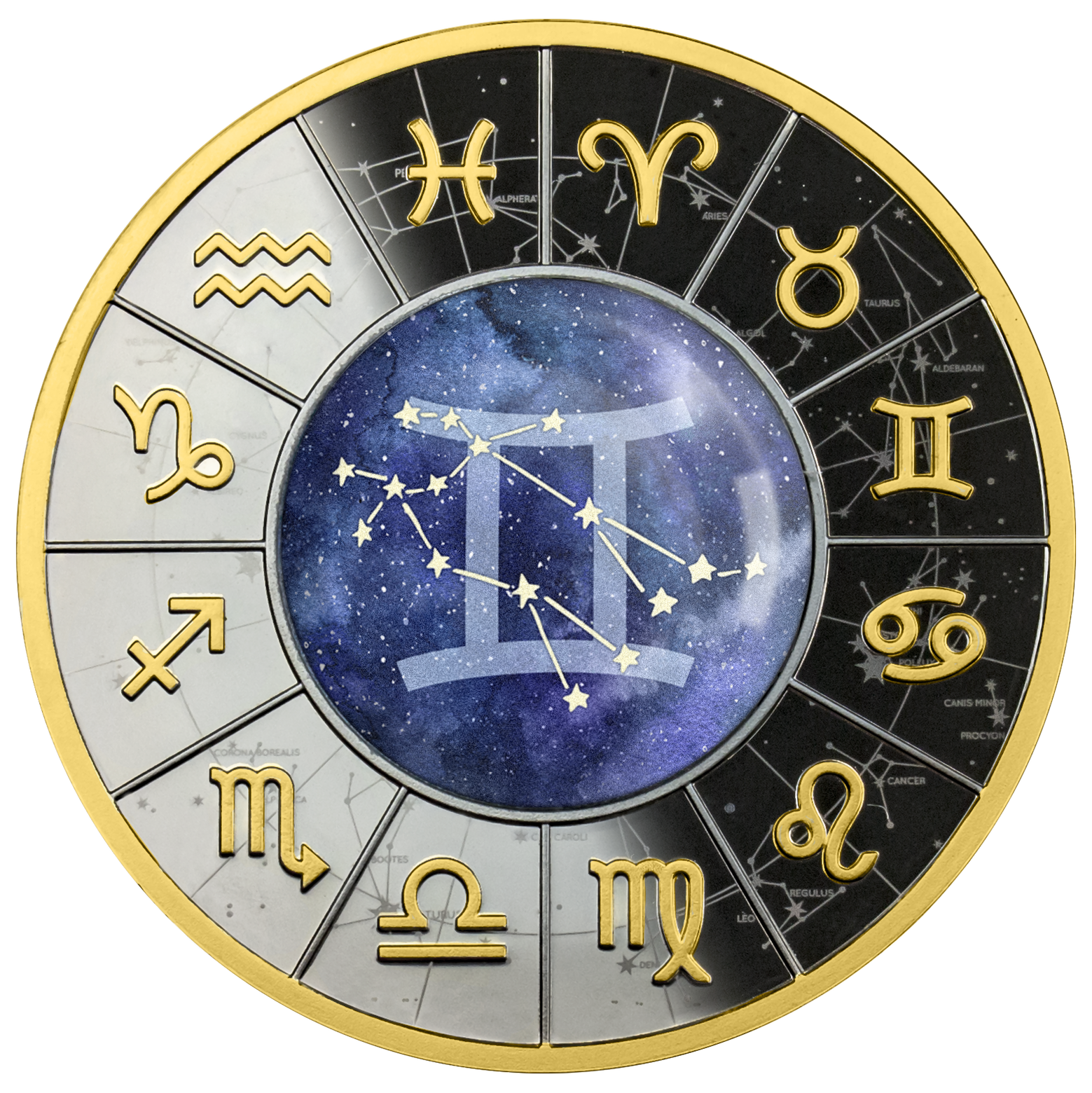 2023 Zodiac Signs - Gemini 17.50g Silver Black Proof Coin