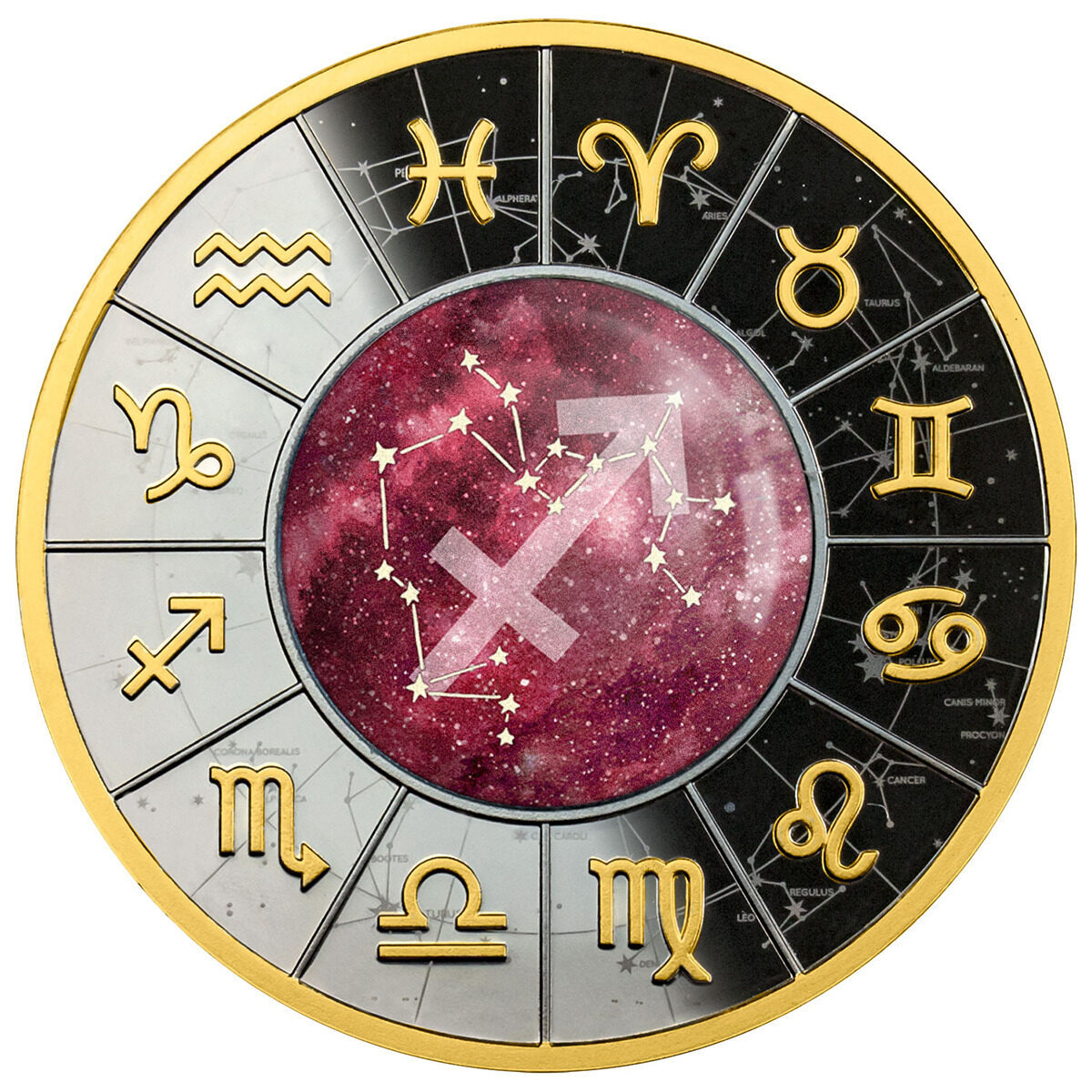 2023 Zodiac Signs - Sagittarius 17.50g Silver Black Proof Coin