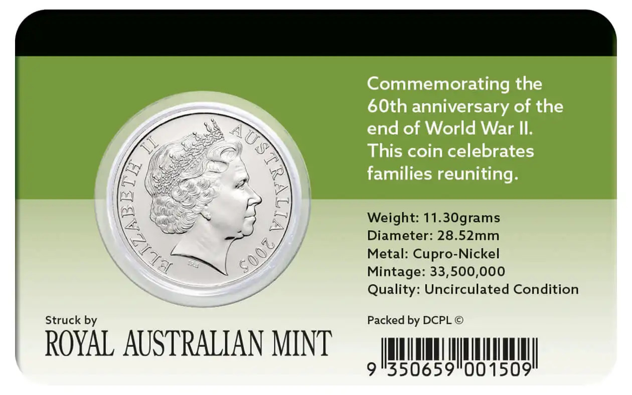 2005 20c End of WWII 60th Anniversary Coming Home Cu-Ni Coin Pack